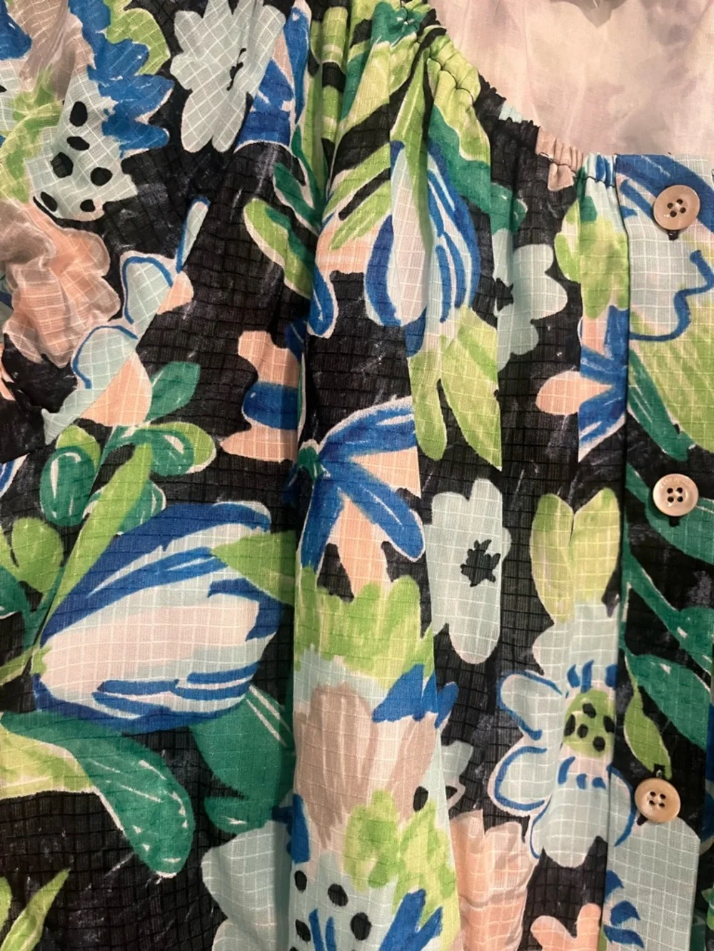kate spade Black Floral Maxi Dress with Blue & Green Blooms - Picture 7 of 10